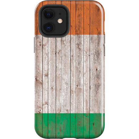 Ireland Flag Dark Wood iPhone 12 Impact Case